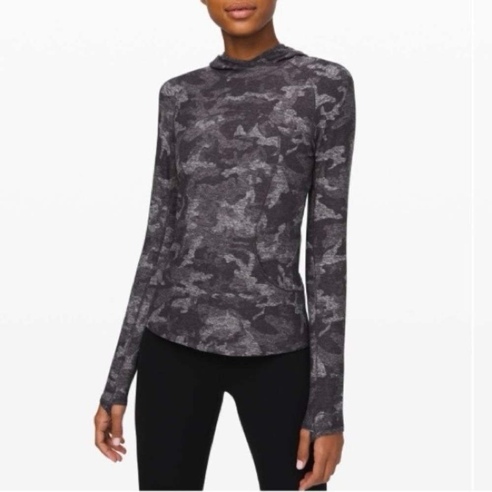 Lululemon On Repeat Rulu Hoodie Incognito Camo HTR Black 4